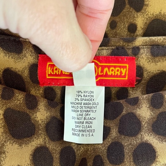 Women’s Krazy Larry leopard animal print straight leg pull on pants Size 4 - Picture 5 of 5